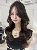 韓国風ミルクティーハッシュカットレイヤーカットブリーチ