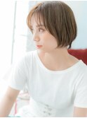 シースルーバング小顔ツヤ髪の丸みショートg古河20代30代40代