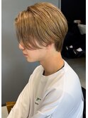 刈り上げなしセンターパート外国人風韓国風マッシュウルフ