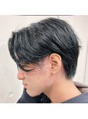 センターパートニュアンスパーマワンカールパーマ韓国コンマヘア