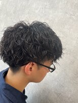 ヘアーワークス ボナ(HAIR WORKS bona.) メンズカット 黒髪ツイストスパイラル ショート ツーブロック