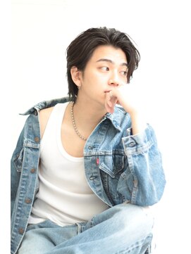 フリーラ 横浜(freera) メンズダークアッシュニュアンスパーマ韓国マッシュウルフカット