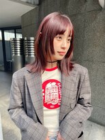 メゾンドイギー(MAISON de IGGY)&nbsp;姫カットレイヤーチェリーレッドレイヤーカットピンクブラウン