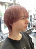 メンズハイトーンミルクティーピンクベージュカラーダブルカラー