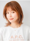 簡単スタイリング/ワンカール/外ハネ/くびれ/透明感カラー