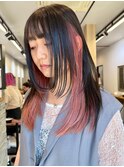 表参道ダブルカラーブリーチインナーカラー10代20代30代