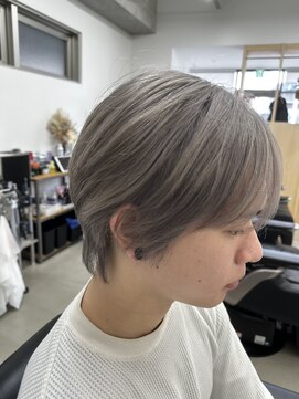 リベル(Liber) メンズマッシュウルフ　ハイトーン　シルバーグレージュ