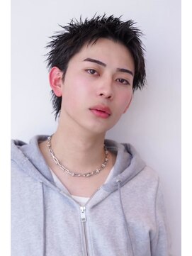 ケアリー 練馬(Carelly) ツイストパーマ七三オールバックマッシュウルフスリークショート