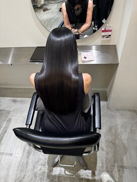 ローヴ 梅田(L'aube) 髪質改善 スーパーロング ワンレングス レイヤー 韓国風巻き