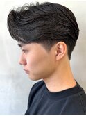 センターパートウルフショートネープ襟足あり