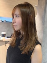 クス(KUsU)&nbsp;レイヤーカット/ミルクティーベージュ/シースルー