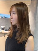 レイヤーカット/ミルクティーベージュ/シースルー