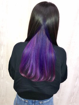 ラッズプラスエイチ(Lads+h) レッド パープル ブルー ピンク インナーカラー