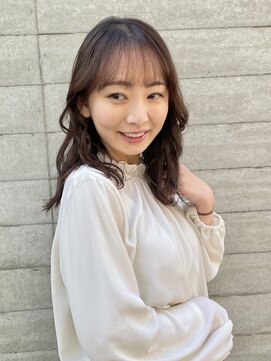 サロンド アクトレス 恵比寿店(salon de actress) シースルーバング×ゆる巻きセミロング