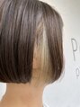 ヘアーメイクパウダー 天王寺寺田町店(Hair make powder) ベース暗めのイヤリングカラーです。ぱつっとボブスタイルです。