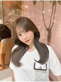 韓国前髪×ショコラアッシュ【髪質改善/ふんわりカール/新宿】