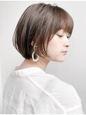 ★前下がりハンサムショートボブパーマ30代40代50代白髪ぼかし