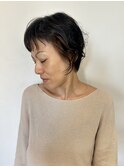 黒髪/ボブルフ/ネビージュ/小顔/ワンレン/池袋/髪質改善/前髪