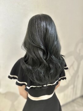 アクション 心斎橋店(ACTION) ブリーチ無しブルーカラー　アッシュグレー　透明感カラー　韓国