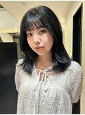レイヤー/ミディアムレイヤー/顔まわりレイヤー/くびれヘア