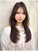 小顔見え韓国風ロングレイヤー