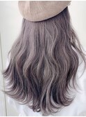 【Zina札幌】フリンジウェーブ前髪大人かわいいペールシルバー