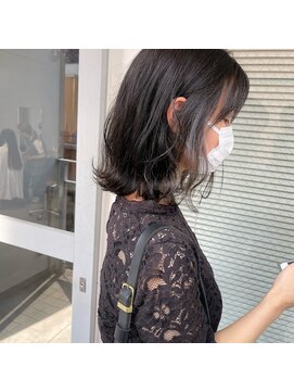 ミント(mint) ボブ/切りっぱなしボブ/透明感グレー/インナーカラー/ブルージュ