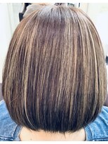 ミューコロル(mieux color)&nbsp;ハイトーン　丸みボブ　重め　ブリーチ