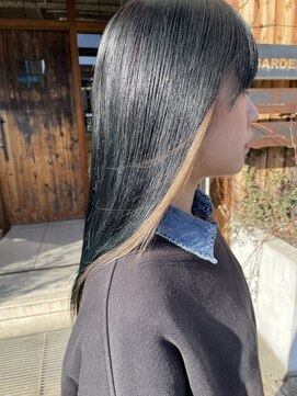 へアサロンアンドカフェガーデン(hair salon&cafe GARDEN) イヤリングカラー/ケアブリーチ/ブルーブラック