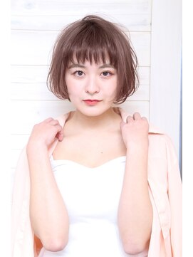 オーシャン(Ocean) [OCEAN Hair&Life藤原純]ふんわりショートボブ/ピンクベージュ☆