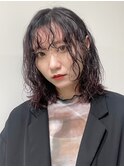 パーマスタイル　ミディアムヘア　おしゃれパーマ