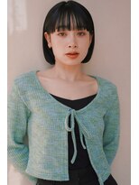 レジュアル(RESSUAL)&nbsp;黒髪ボブルフネビージュ小顔ヘアワンレン