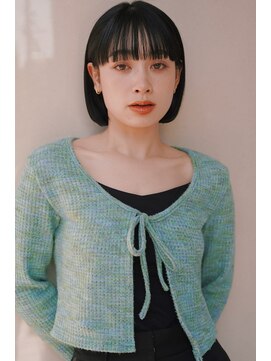 レジュアル(RESSUAL) 黒髪ボブルフネビージュ小顔ヘアワンレン