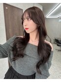 顔周りカット/韓国ヘア福岡/暗めカラー福岡