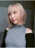 ボブミディアムショート美髪おくれ毛_ba550681