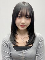 エトラ 渋谷店(etora)&nbsp;韓国ヘア レイヤーカット 小顔 ココアベージュ 黒髪"