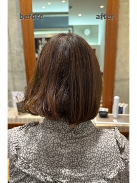 ボブレイヤー×モーブブラウン×白髪ぼかし20代30代40代50代