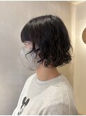 ミディアム/ボブ/レイヤー/顔周りレイヤー/パーマ/艶カラー