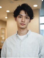 リアンメンズ 青山 表参道(Liun men's)&nbsp;メンズショート　ショートセンターパート　サーフカールパーマ