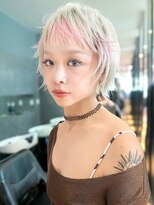 アルバム 銀座(ALBUM GINZA)&nbsp;ショートヘアハッシュカットブリーチデザインカラー_F2230
