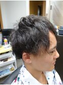 ２ブロックのゆるふわパーマ