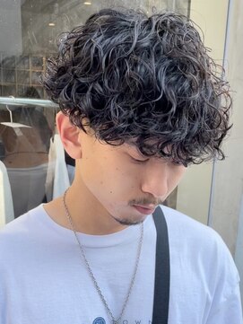 フィフス 渋谷(fifth) 波巻きスパイラルパーマツーブロック刈り上げメンズマッシュ