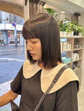 ジーテ(gite) 切りっぱなしボブ×暗髪ストレート/横浜/横浜綱島/髪質改善