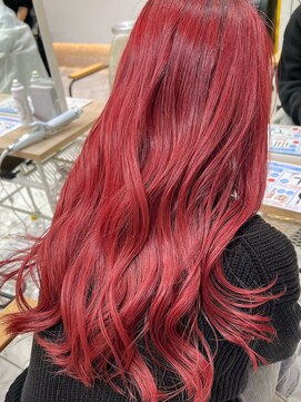 ゼスト フィーノ(ZEST fino) 【大宅種乃】ブリーチ込みビビットワインレッドカラー