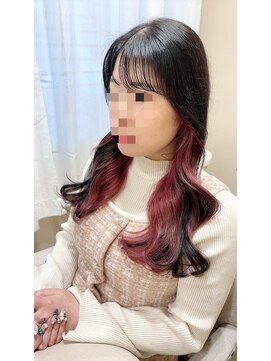 ランリ 名古屋名駅(ranri) ピンクインナーカラー◎1回ブリーチ　ケアブリーチ