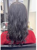 ロングパーマプードルパーマミディアムレイヤーカット姫カット