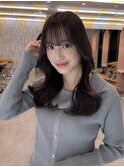 メルティカラーフェミニンロング似合わせカットハイトーン韓国