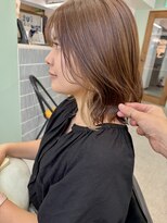 ヒビヲ(HIBIO) ショートボブ切りっぱなしボブタッセルボブブリーチなし韓国ヘア