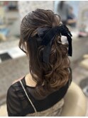 ハーフアップ／結婚式／お呼ばれヘア／参列へア／二次会へア
