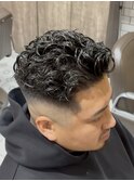 men's/波巻きツイストスパイラル/リバースセンターパート